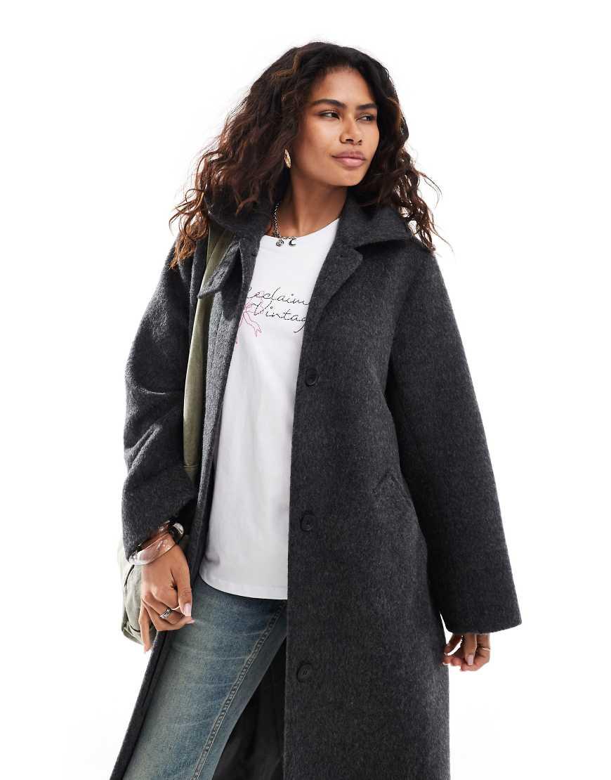 Car Coat Asos Wool Coats Weekday Gate Wool Blend Car Coat In Black