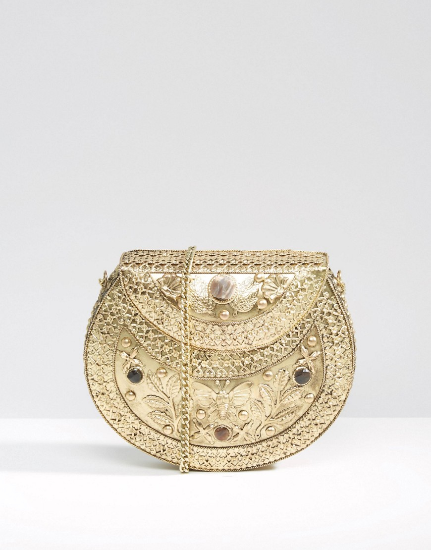 gold metal bag