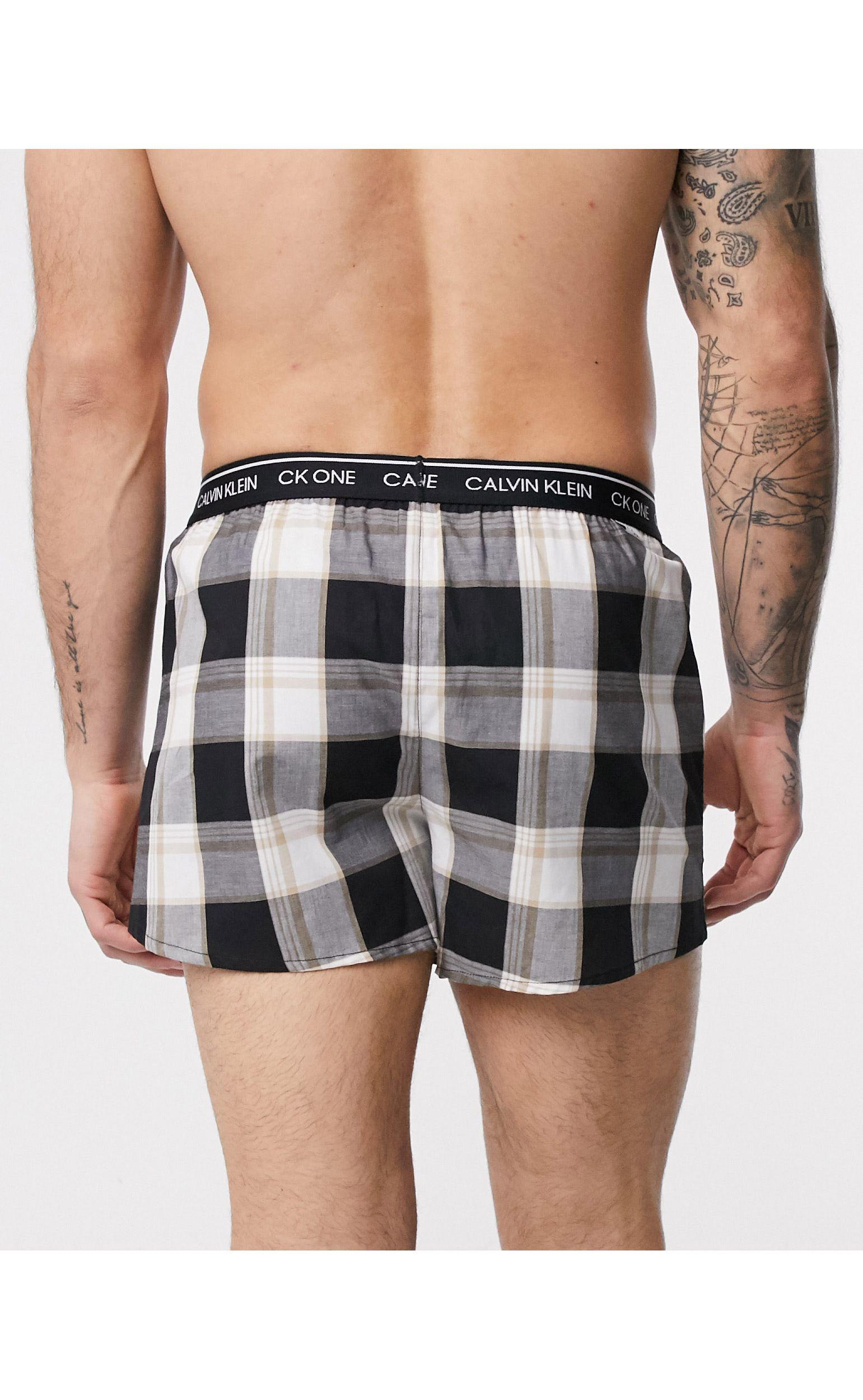 Calvin Klein Cotton Ck One 3 Pack Slim Fit Woven Boxers in Black for Men |  Lyst