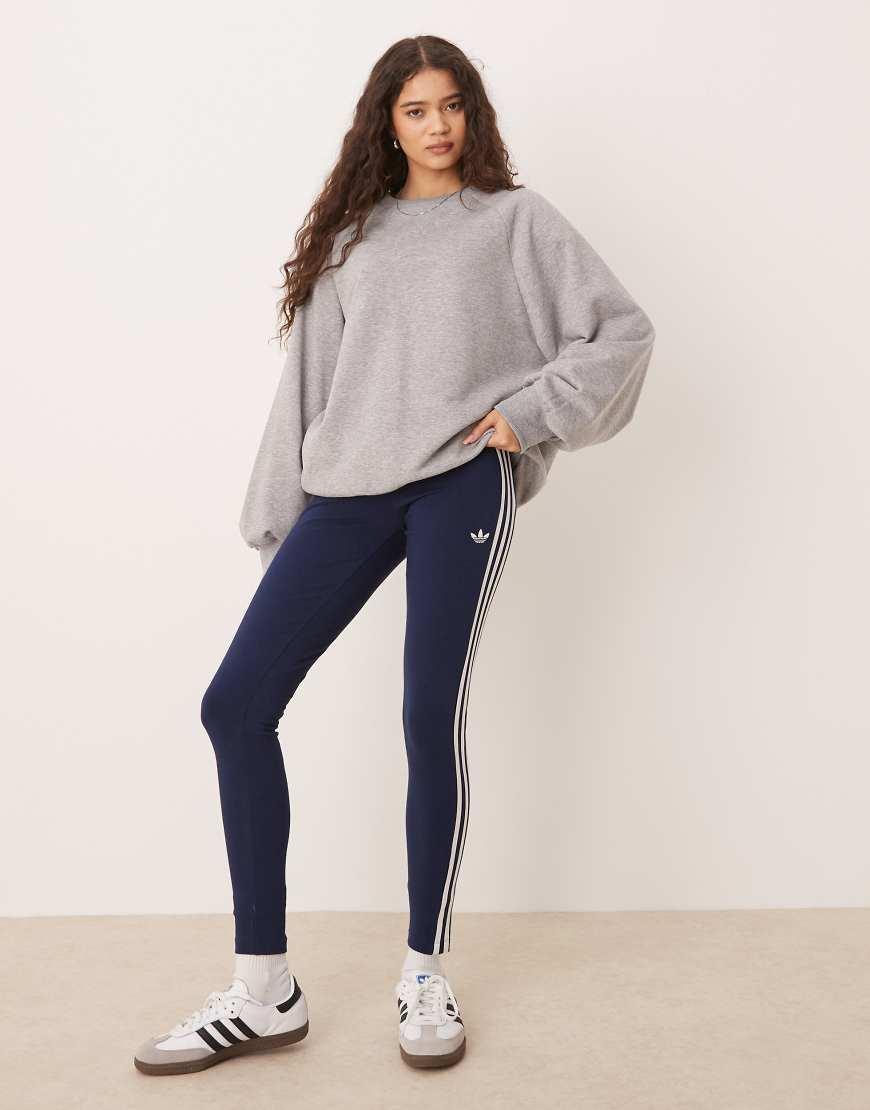 adidas Originals Adicolor 3-Stripes Leggings in Blue Lyst UK