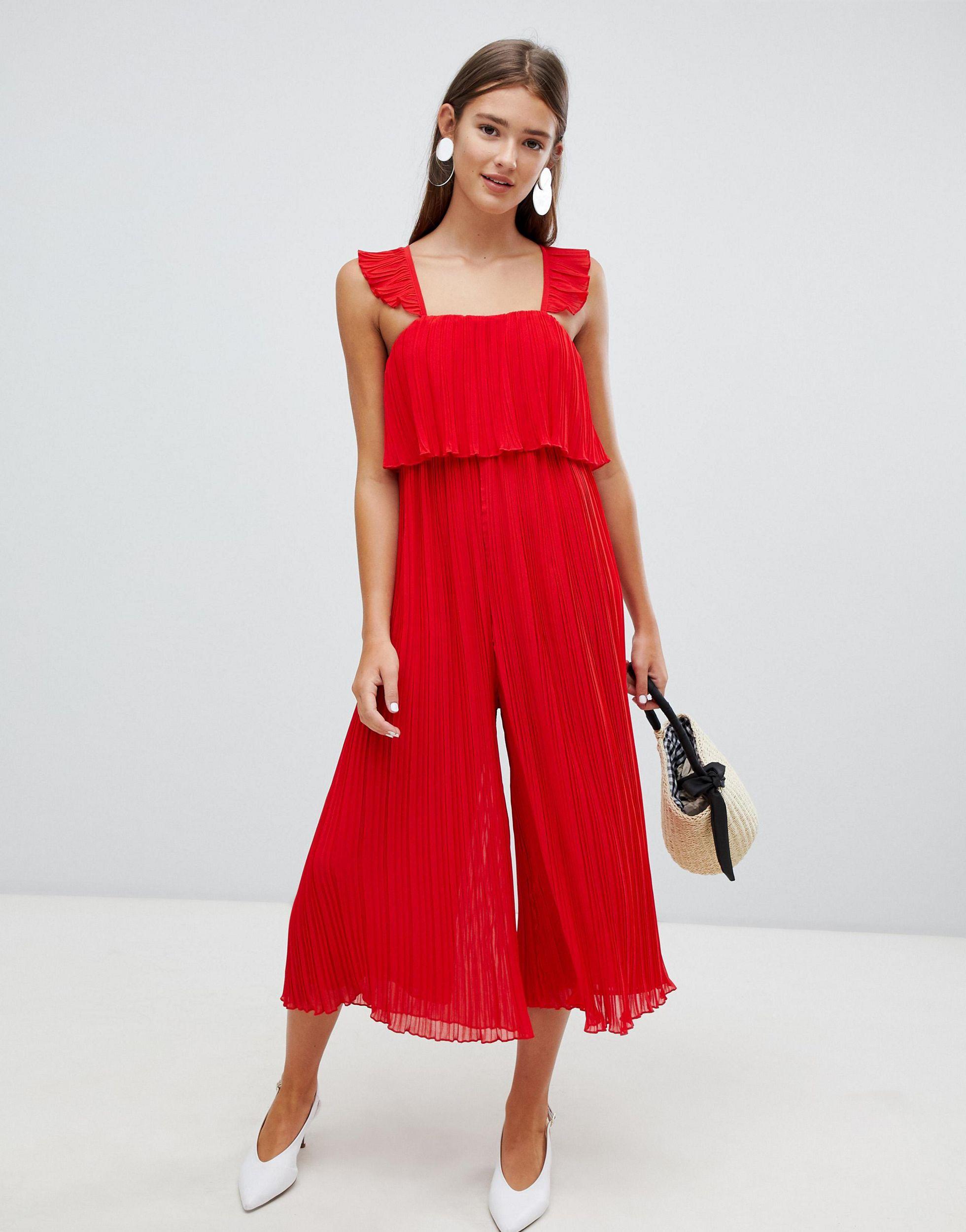 Pleated chiffon jumpsuit Clearance