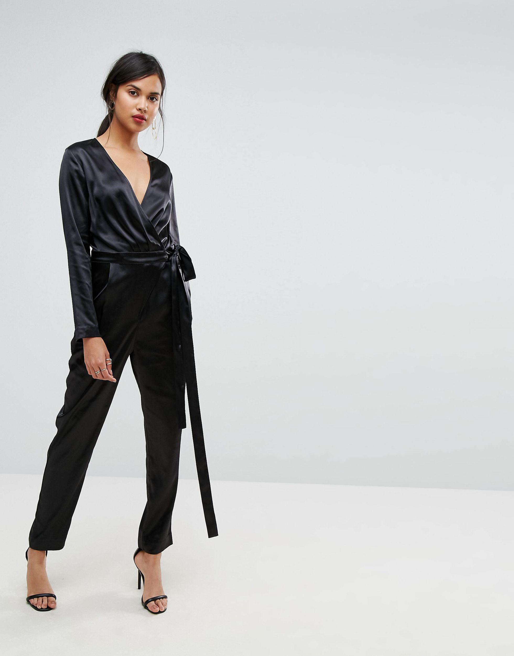 Ivyrevel Satin Long Sleeved Jumpsuit in 