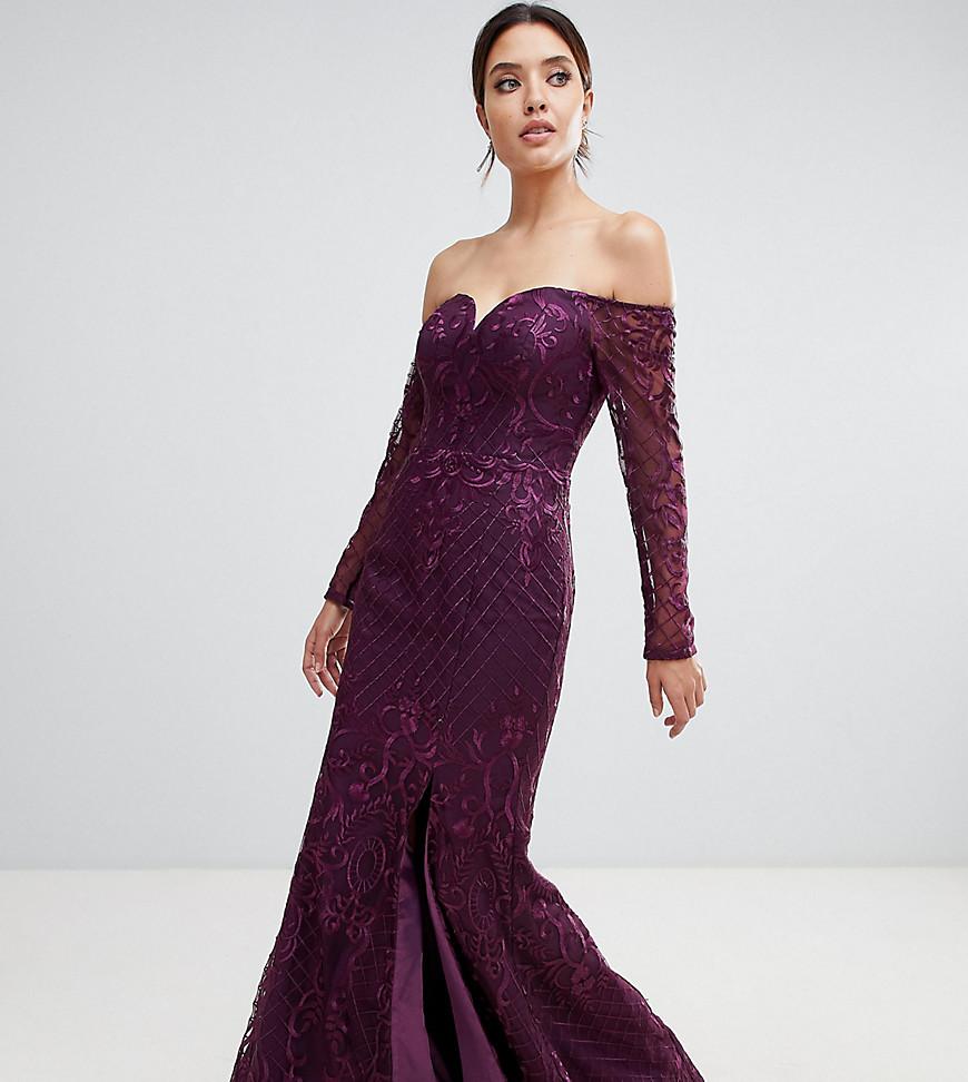 Bariano Sweetheart Neck Lace Maxi Dress in Purple - Lyst