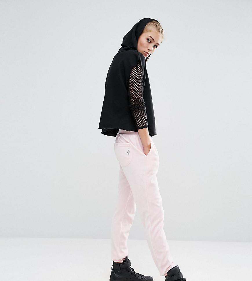 Hoxton Haus Cotton Baby Pink Velour Joggers - Lyst