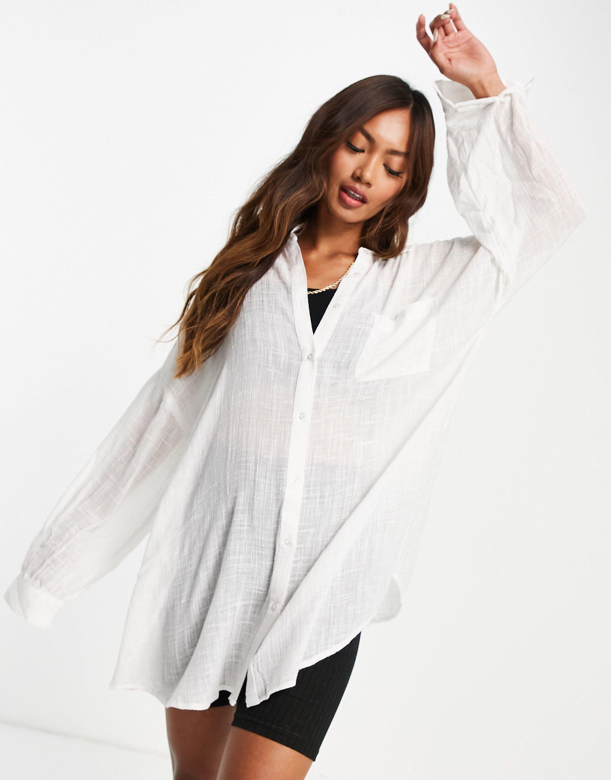 topshop white oversized shirt
