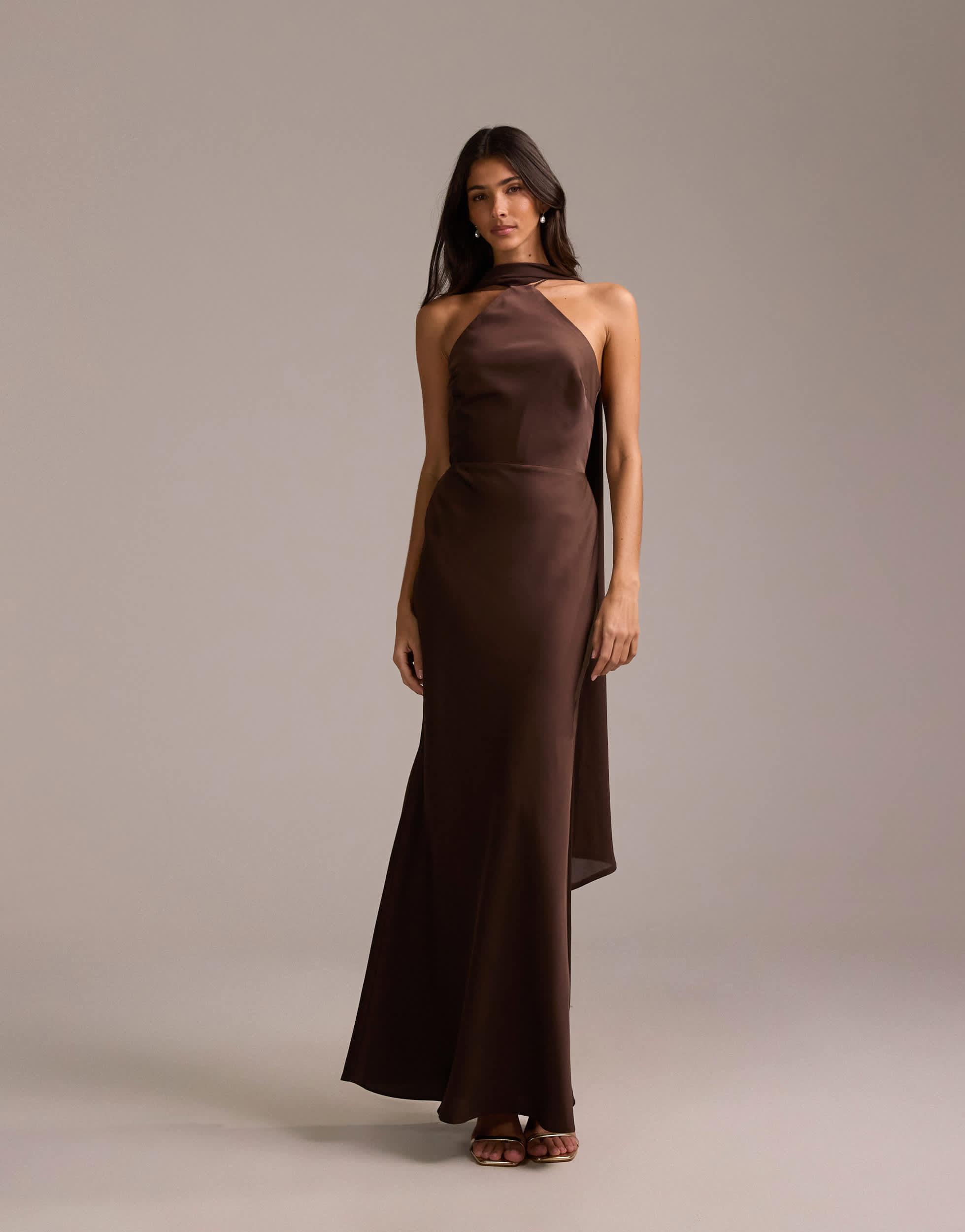 Designer Brown Satin Bridesmaid Dresses for Women - Up to 74% off | Lyst