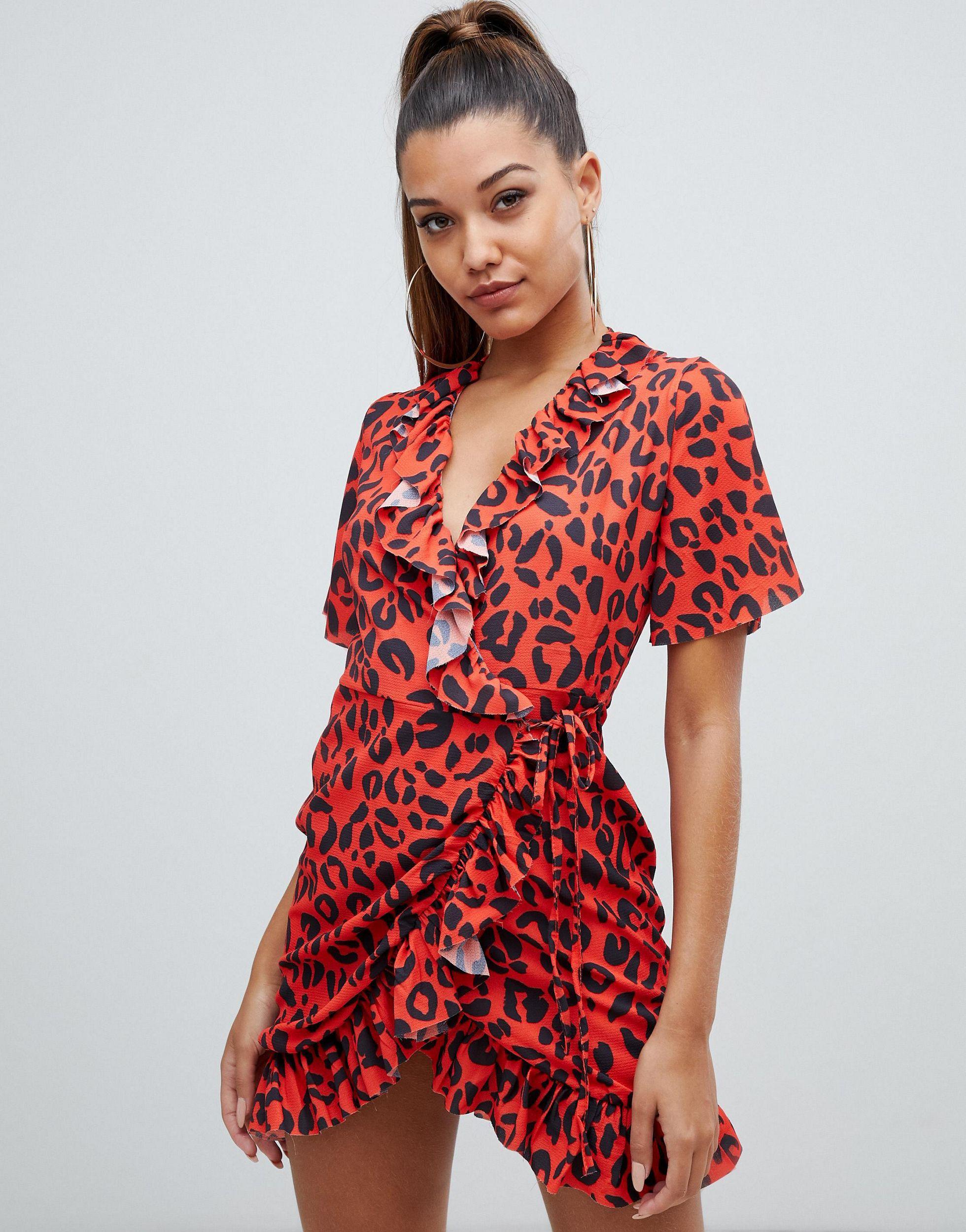 plt red wrap dress