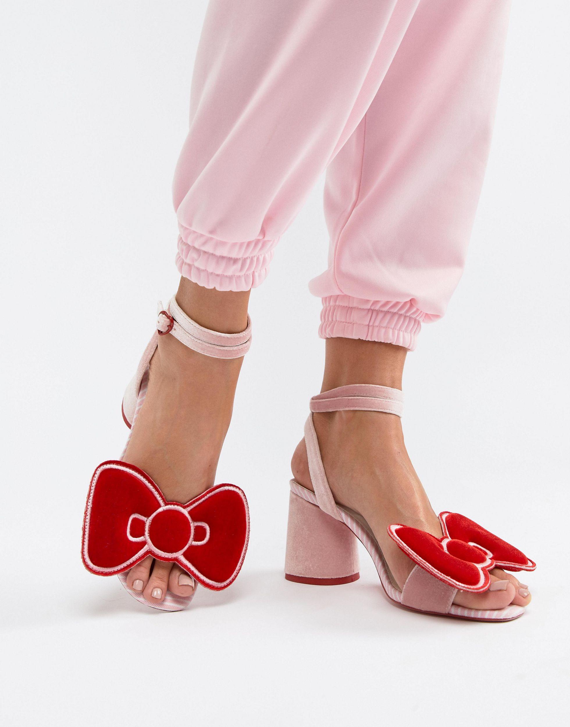 ASOS Hello Kitty X Velvet Bow Heeled Sandal | Lyst
