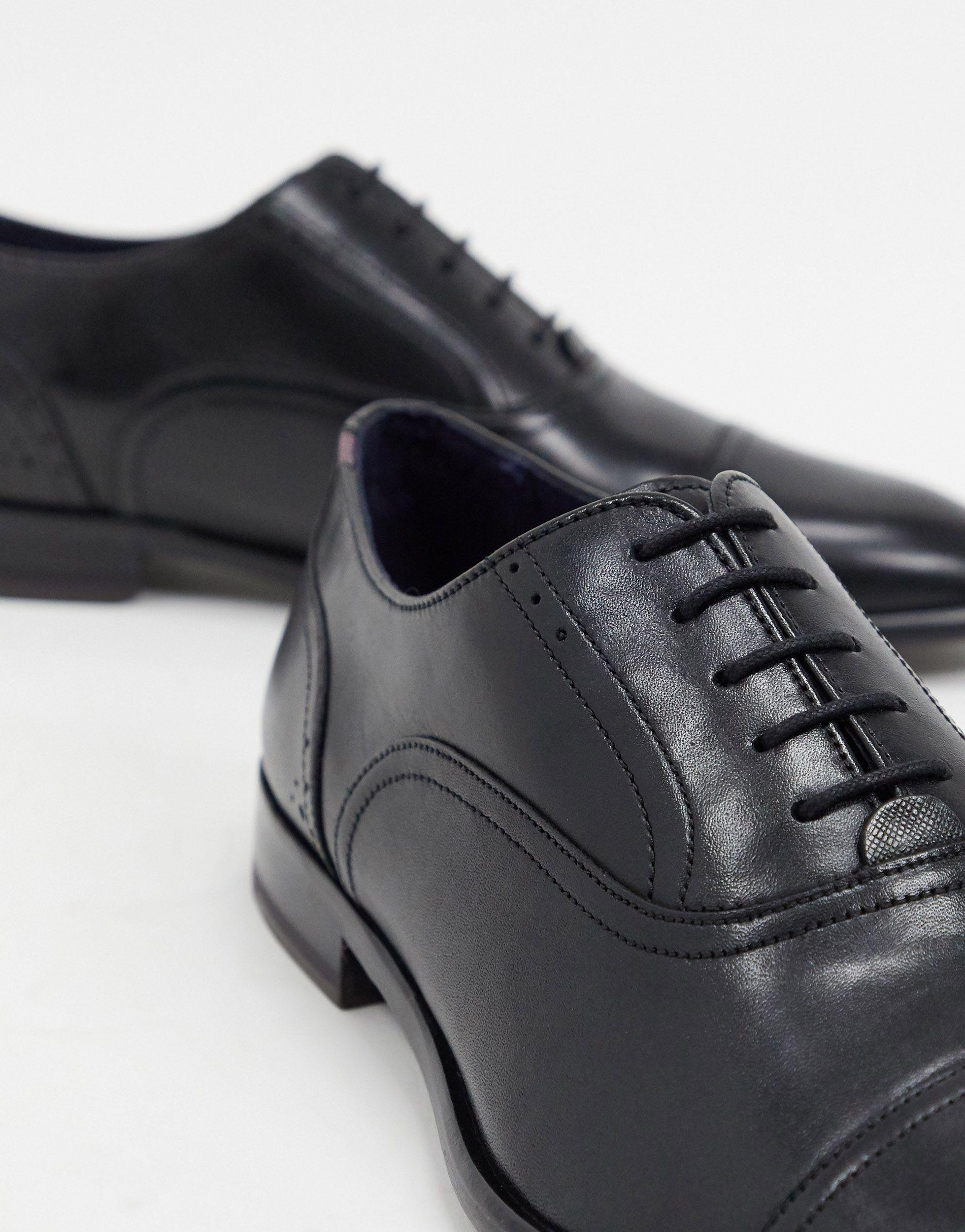 Ted Baker Circass Leather Toe Cap Oxford Shoes in Black for Men | Lyst