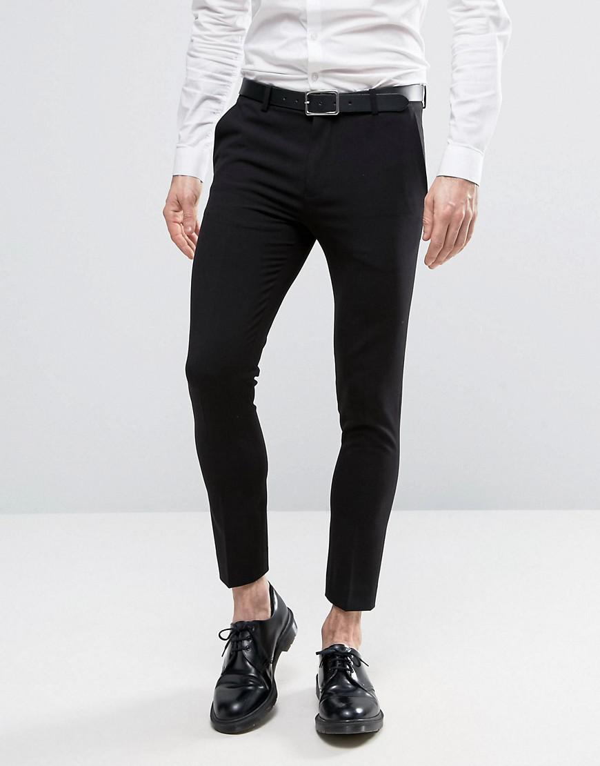 black skinny cropped trousers