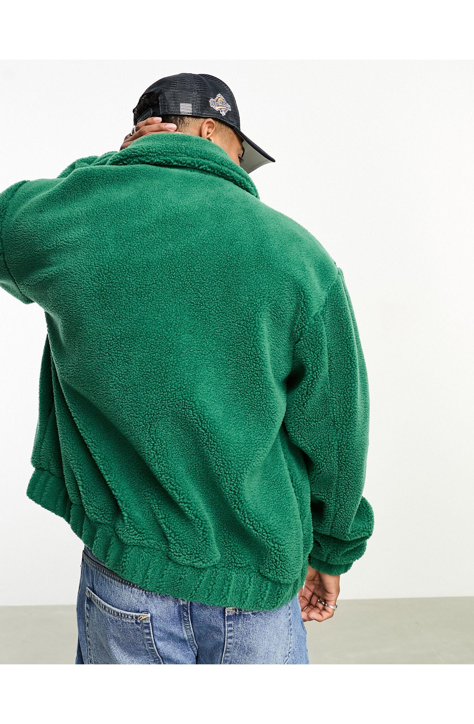 Green hot sale borg jacket