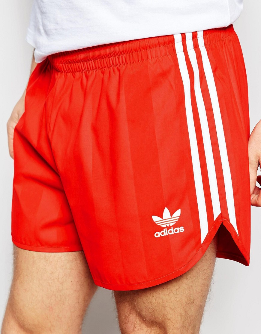 adidas Originals Synthetic Retro Shorts Aj6934 in Red for Men - Lyst