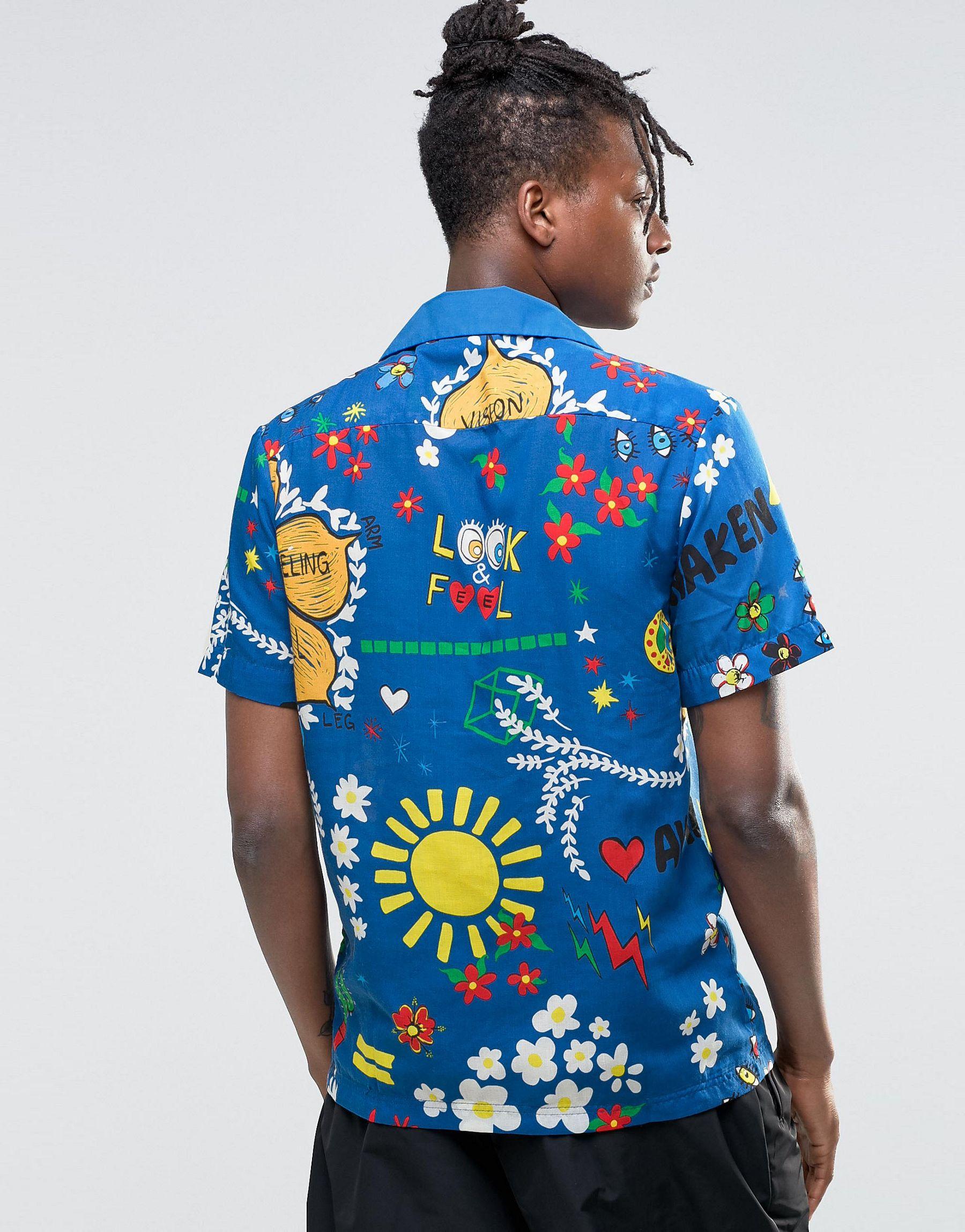 adidas Originals X Pharrell Doodle Short Sleeved Shirt Ao2985 in Blue for  Men | Lyst