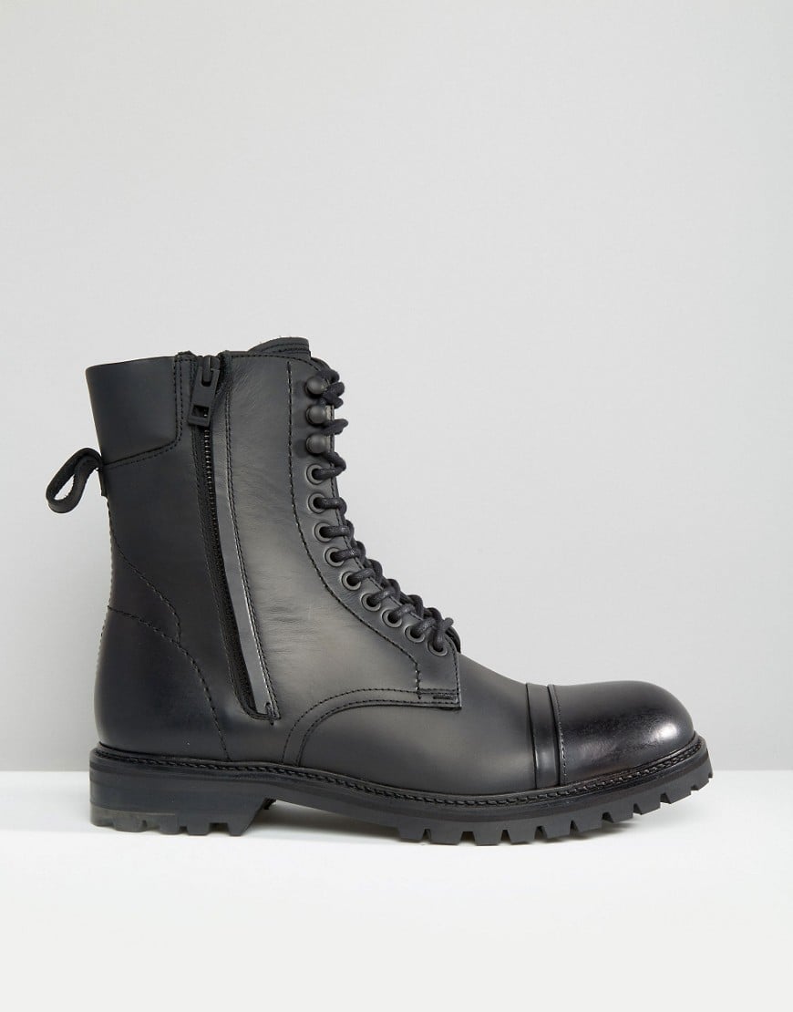 BOSS Orange Leather By Hugo Boss Tonkin Military Lace Up BOSS Orange Leather By Hugo Boss Tonkin Military Lace Up