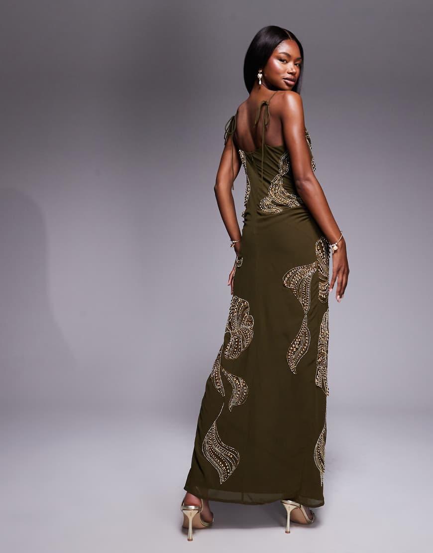 ASOS Draped Skirt Overlay Maxi Dress With Dropped Waist And