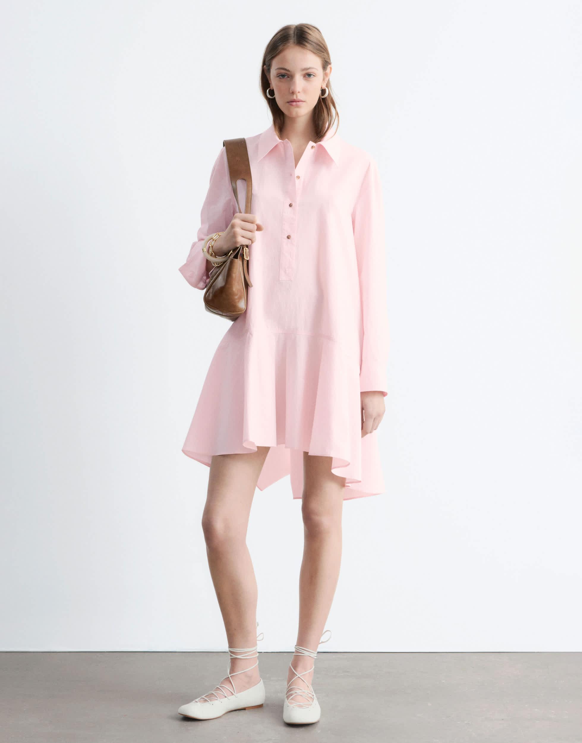 other stories pink dress & Other Stories Corset Front Tiered Maxi Dress in Pink