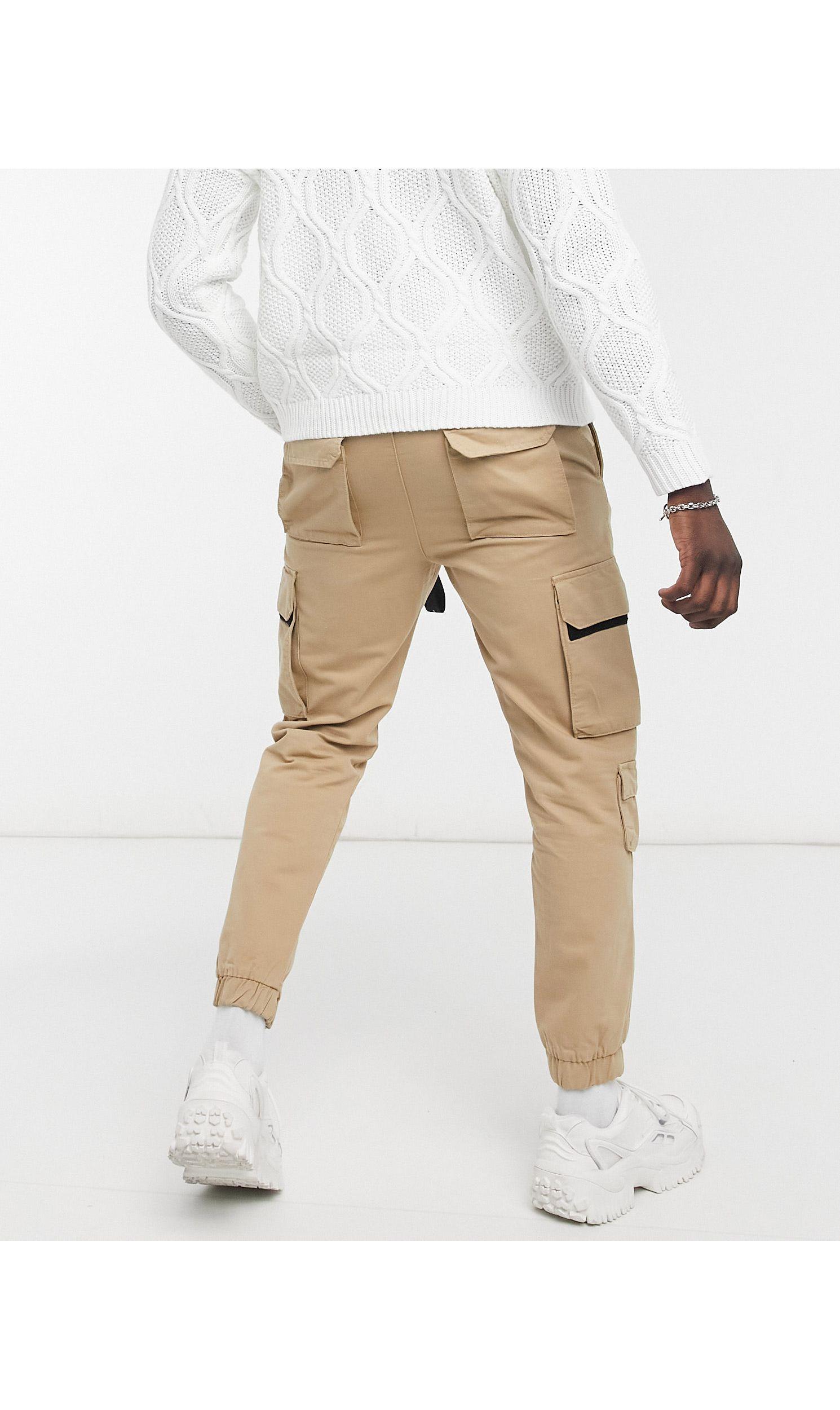Bershka Denim Cargo Trousers With Key 