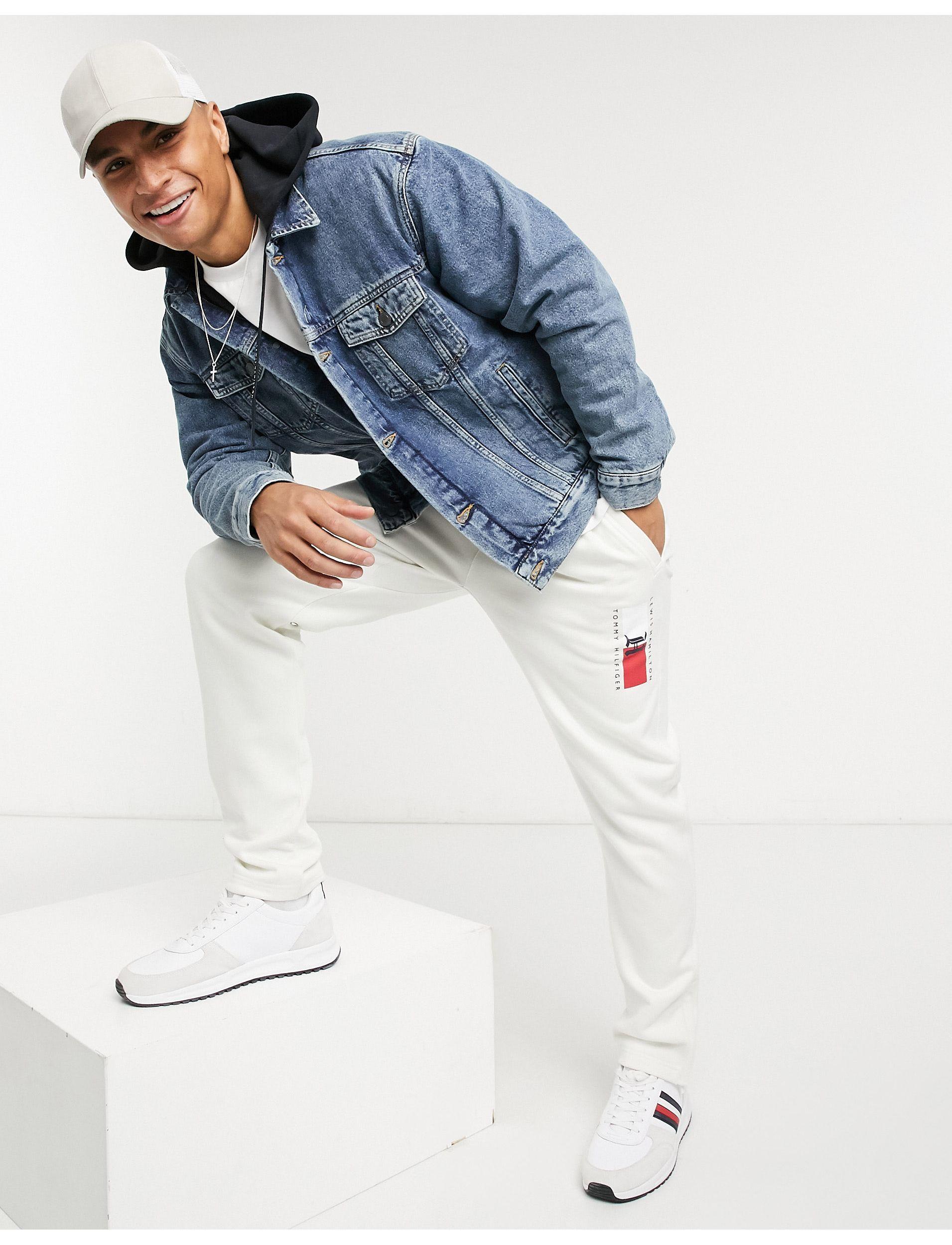 X Lewis Hamilton - Veste en jean oversize à capuche avec logo au dos -  Indigo délavé Tommy Hilfiger pour homme en coloris Bleu | Lyst