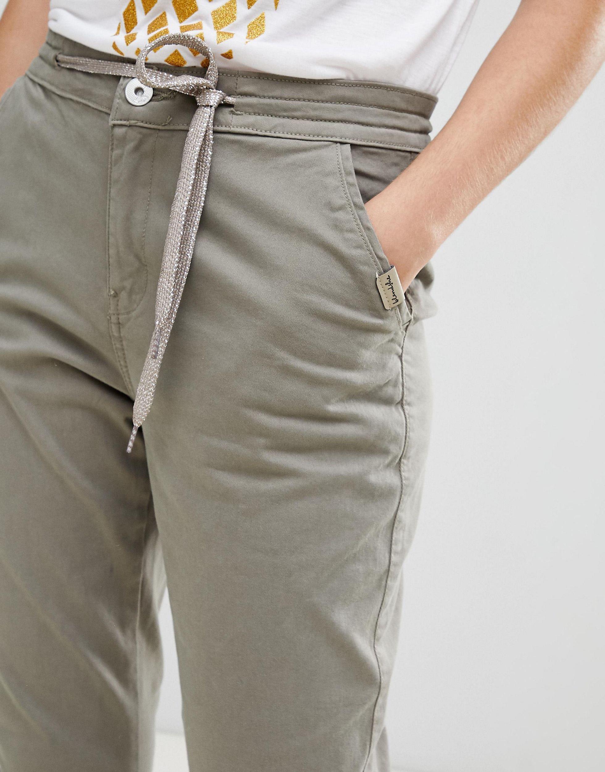 BlendShe Amerika Pantalon en Tissu Classique Long pour Femme