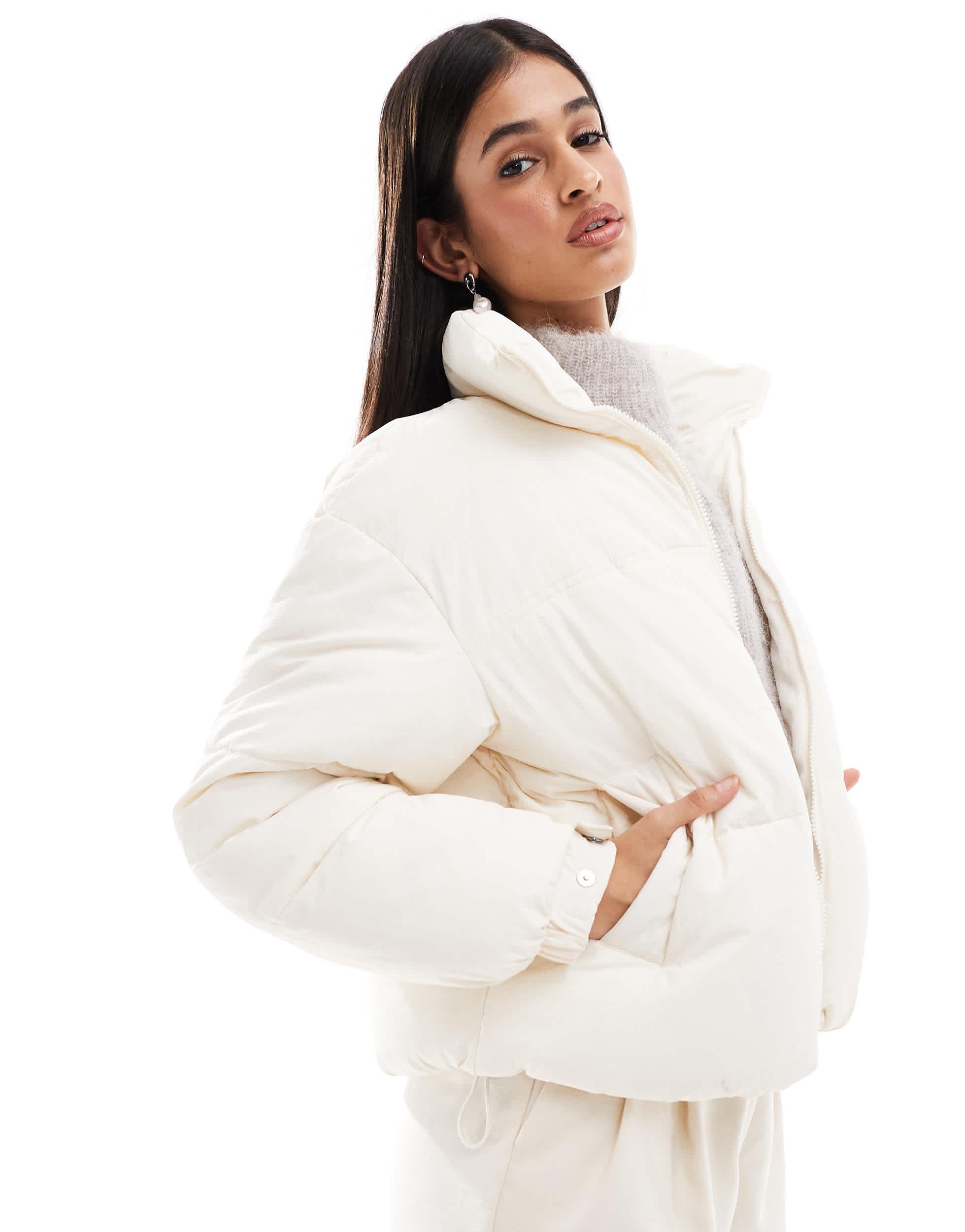 Bershka Padded Jacket in White Lyst Canada