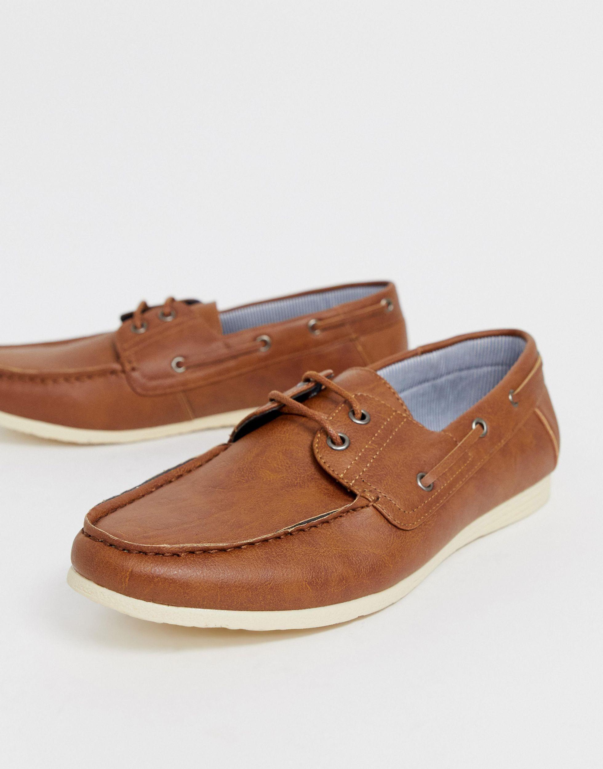 New Look Faux Leather Boat Shoes in 