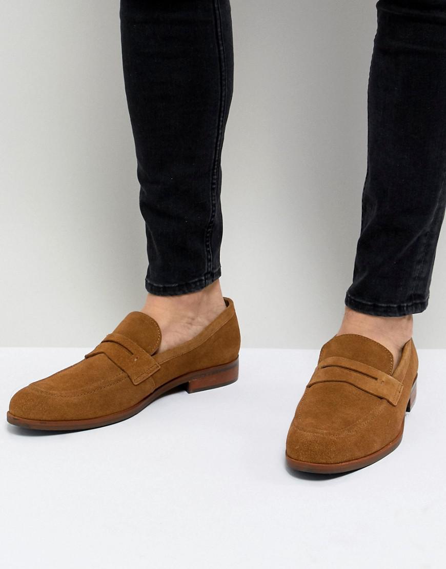 Dune Suede Penny Loafers in Tan (Brown) for Men - Lyst