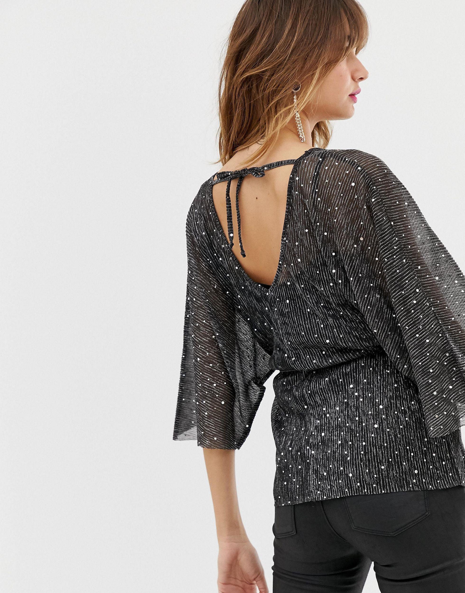 black glitter blouse