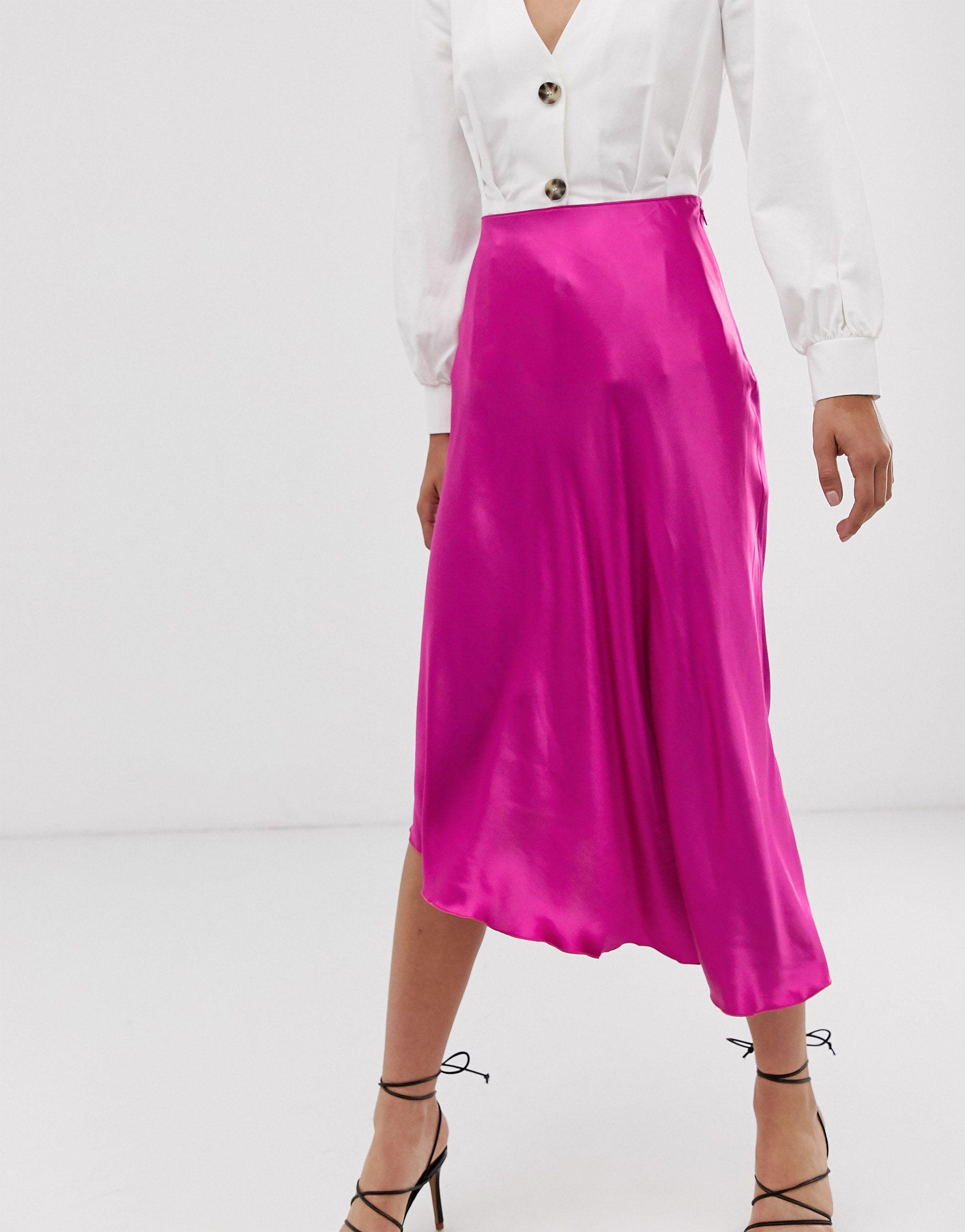 Jupe à ourlet asymétrique Theory en coloris Rose Femme Vêtements Jupes Jupes mi-longues 