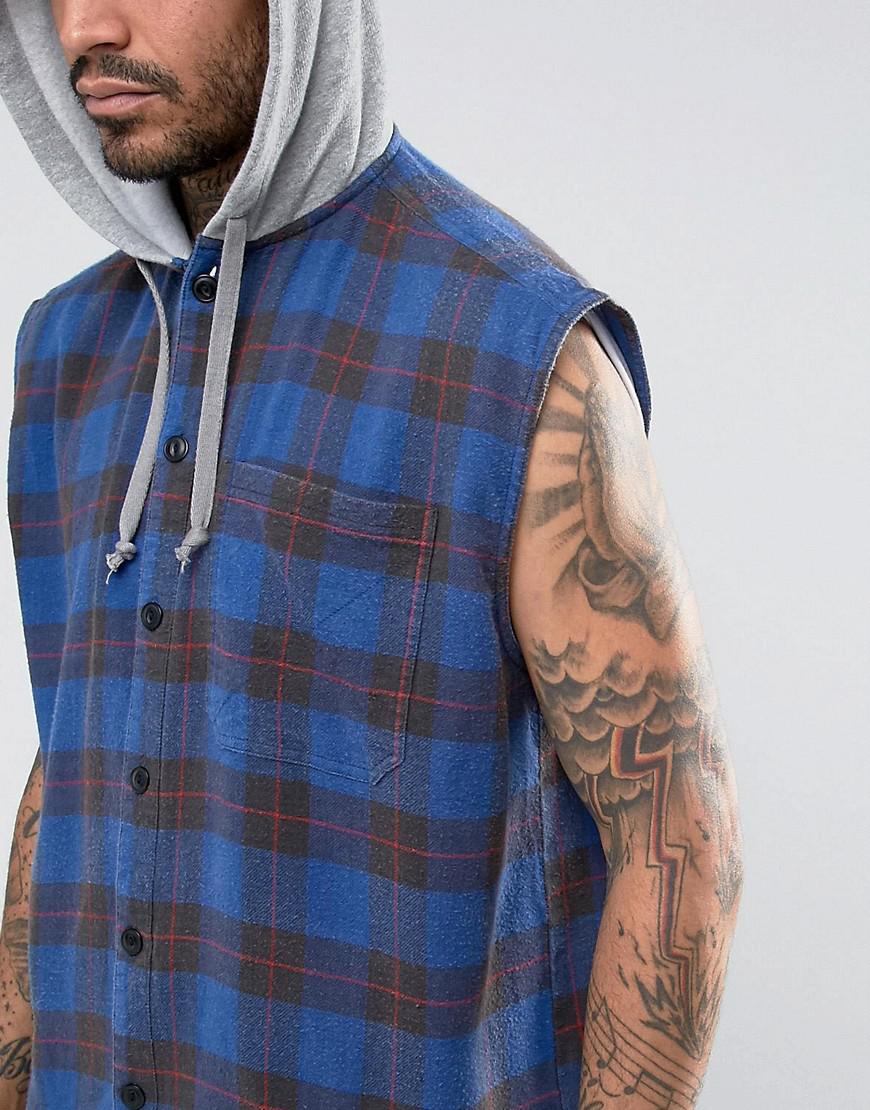 hooded check shirt