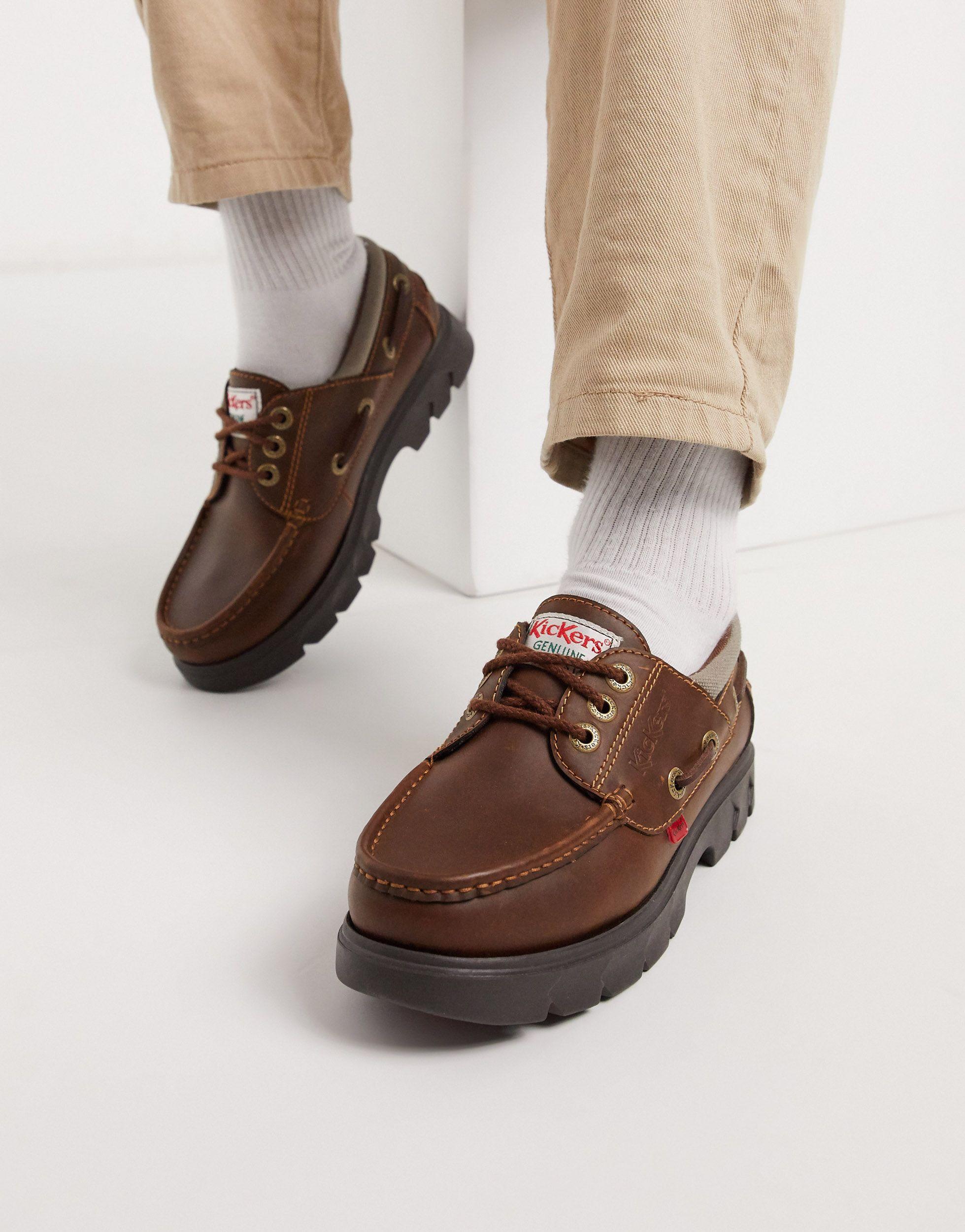 Kickers Lennon Boat Shoes in Brown for Men | Lyst UK