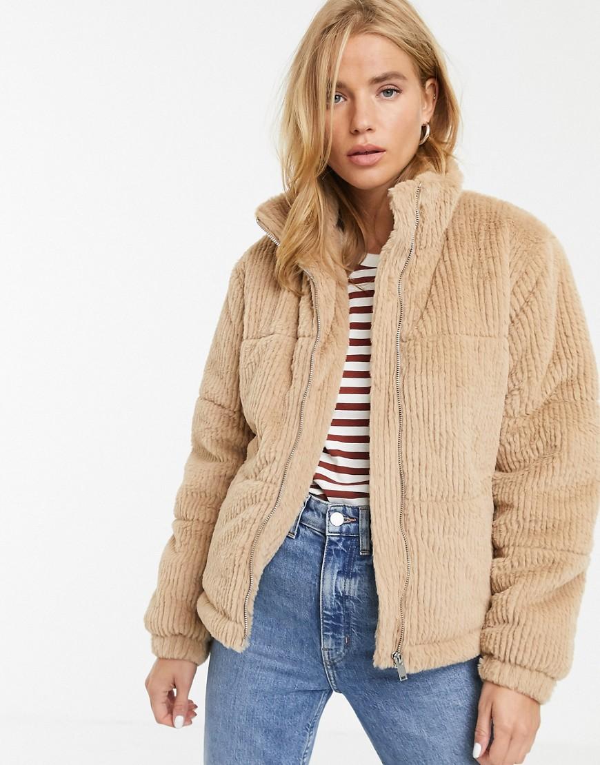 Plumífero camel de pana con pelo sintético New Look de Tejido sintético de  color Neutro - Lyst