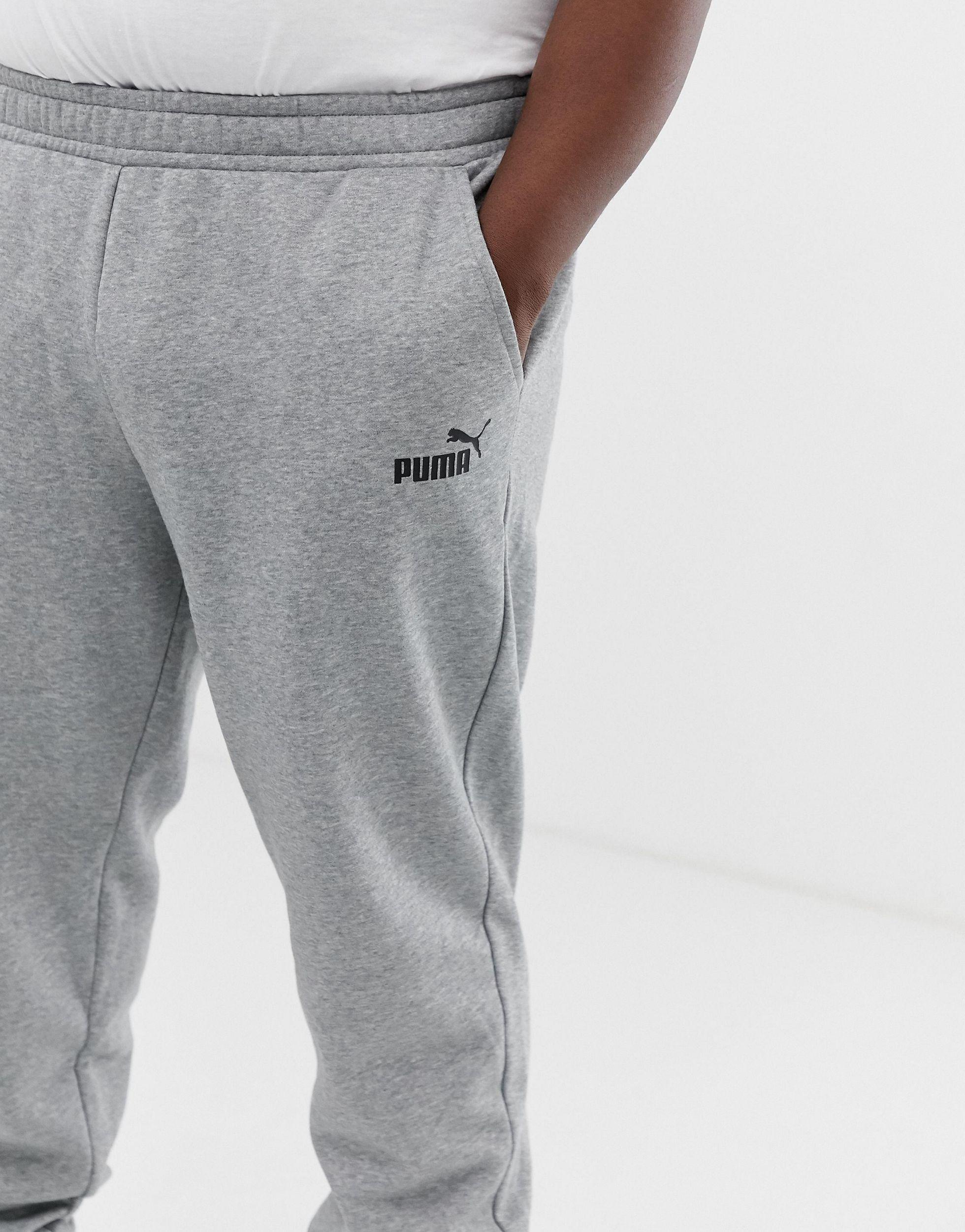 PUMA Cotton Plus Essentials Skinny Fit joggers in Grey (Grey) for Men