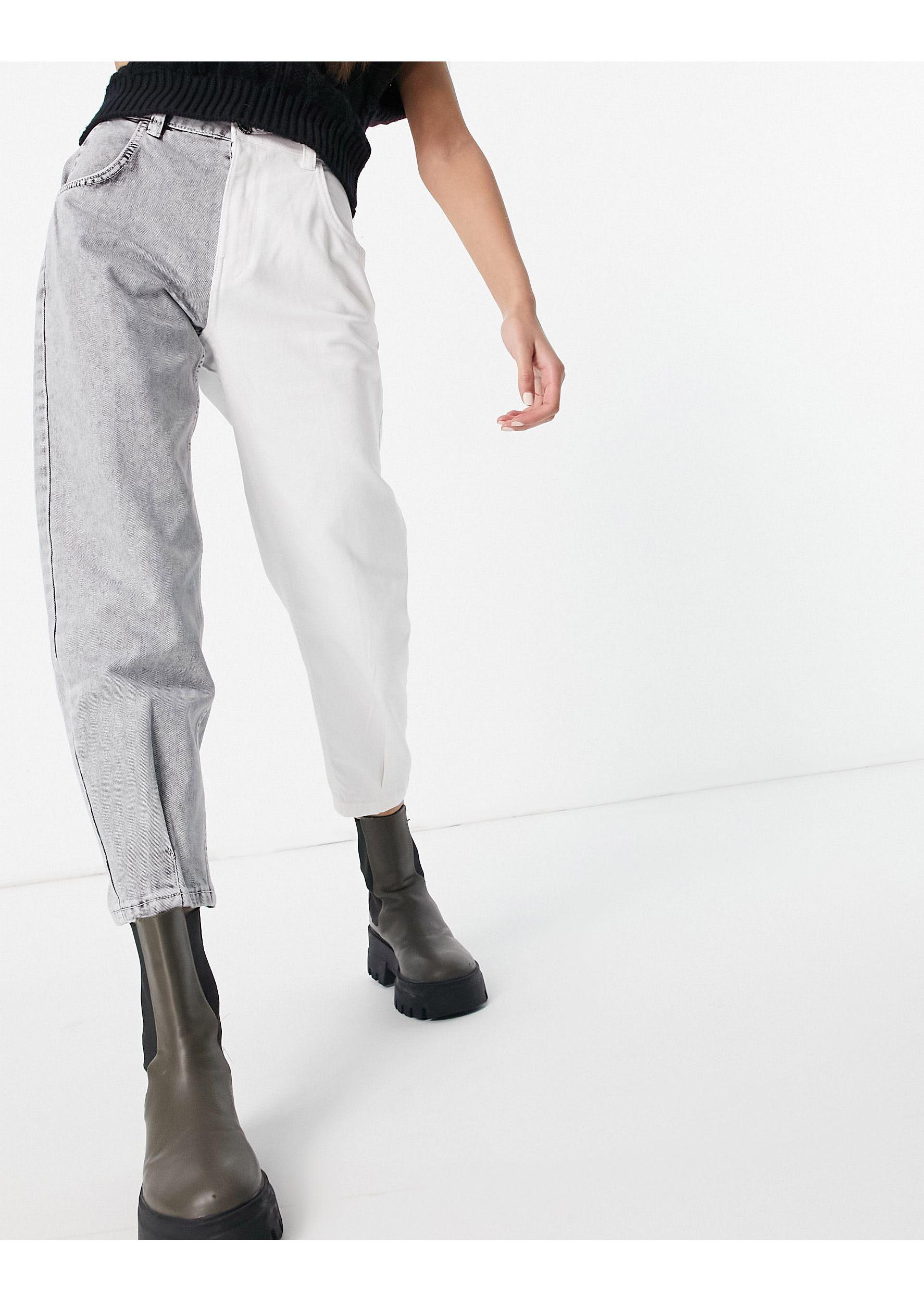 Bershka Denim Two Tone Contrast Split 