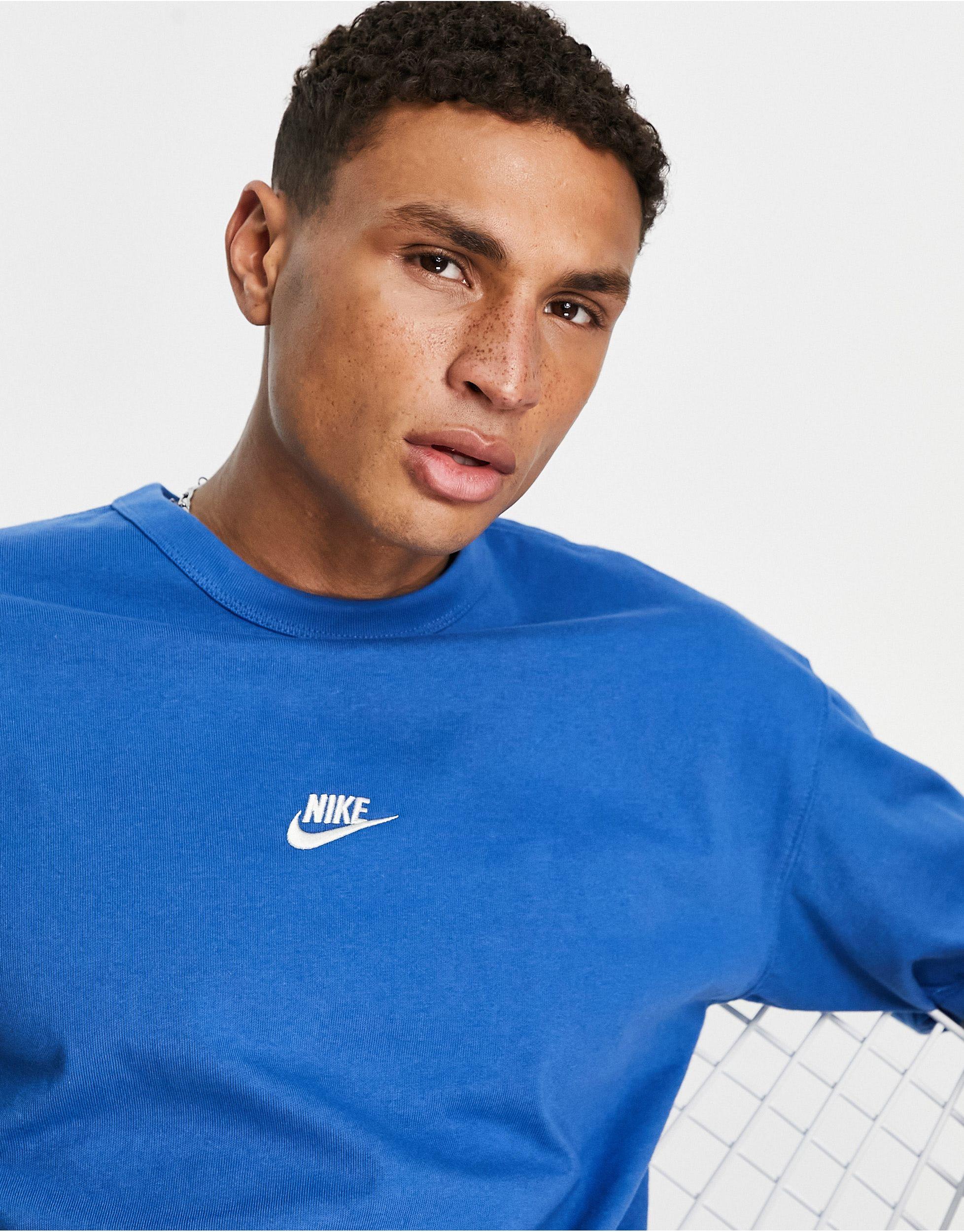 Nike Premium Essentials Oversized Heavyweight T-shirt in Blue for