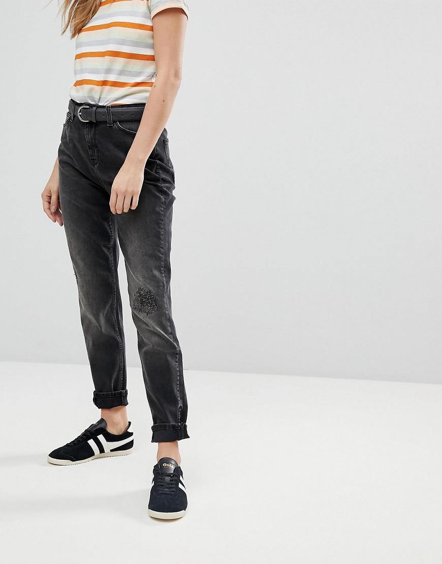 lee mom jeans black