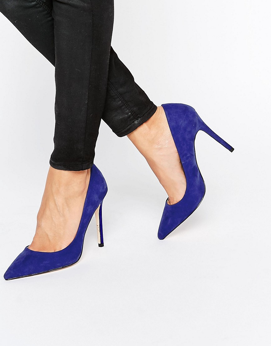 Faith Leather Chloe Court Shoes - Blue 