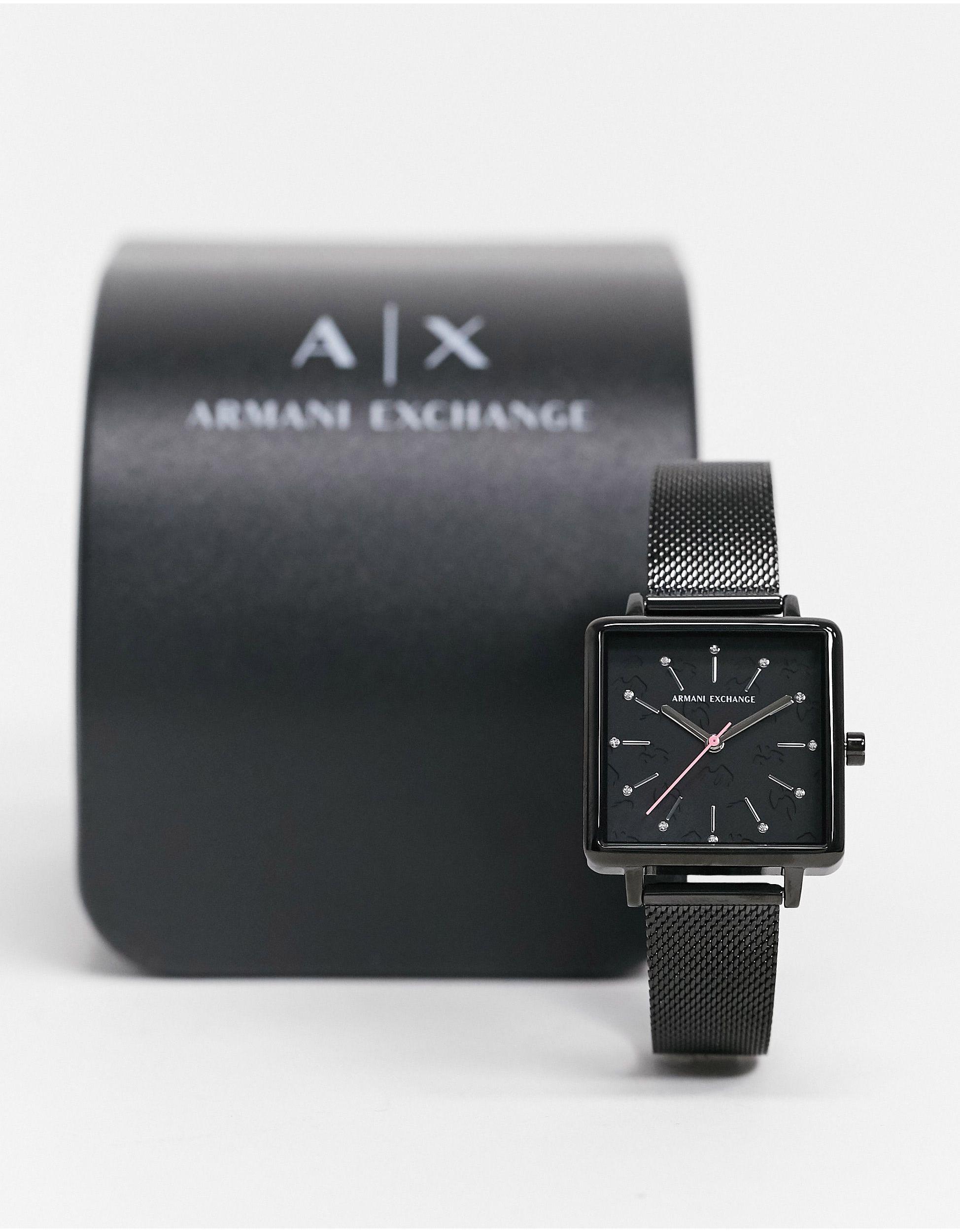 Armani Exchange Lola Square Bracelet Watch Ax5805-black for Men | Lyst