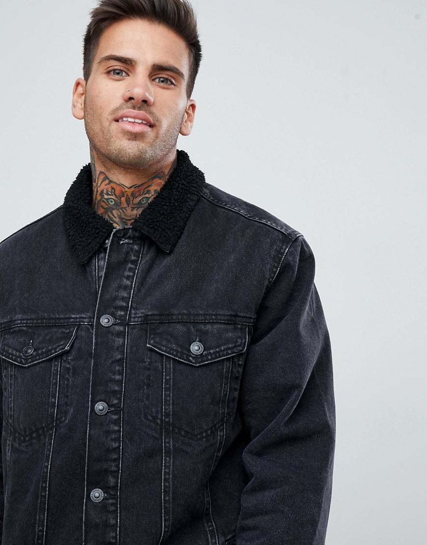 bershka borg jacket