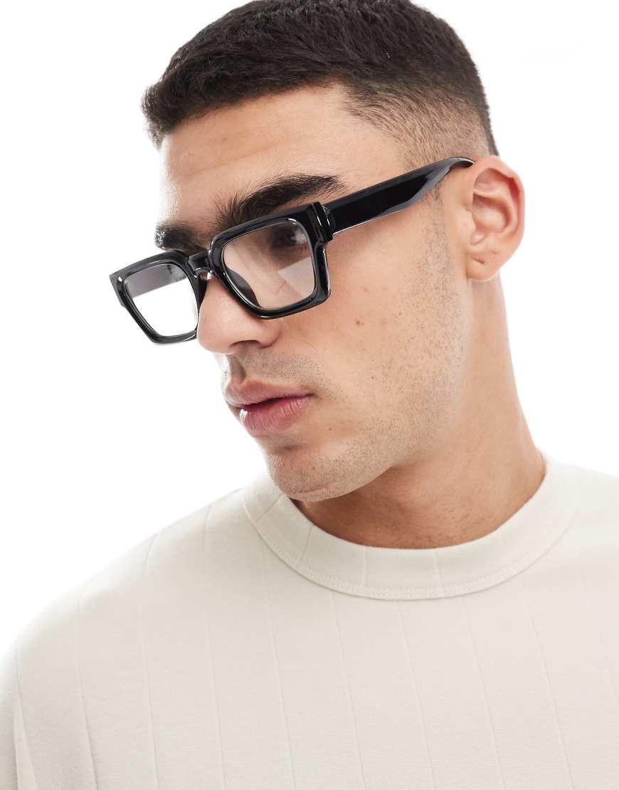 Gafas De Sol Negras Con Montura Gruesa Cuadrada Y Lentes