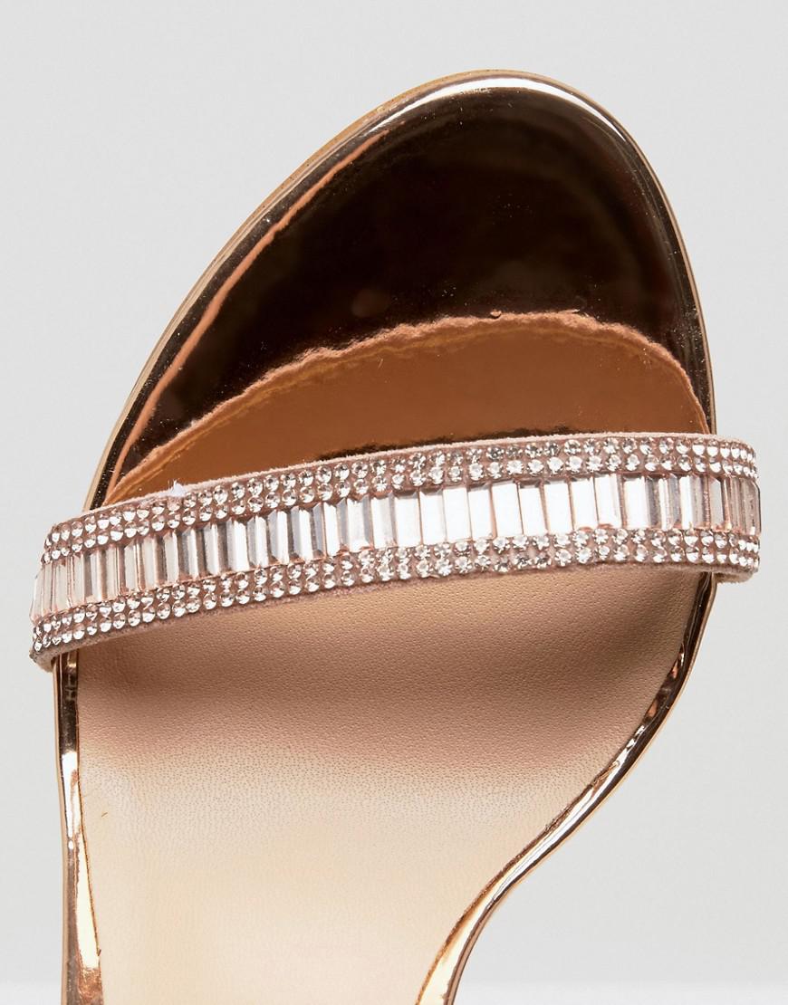 ALDO Sevoredia Rose Gold Heeled Sandals in Metallic | Lyst