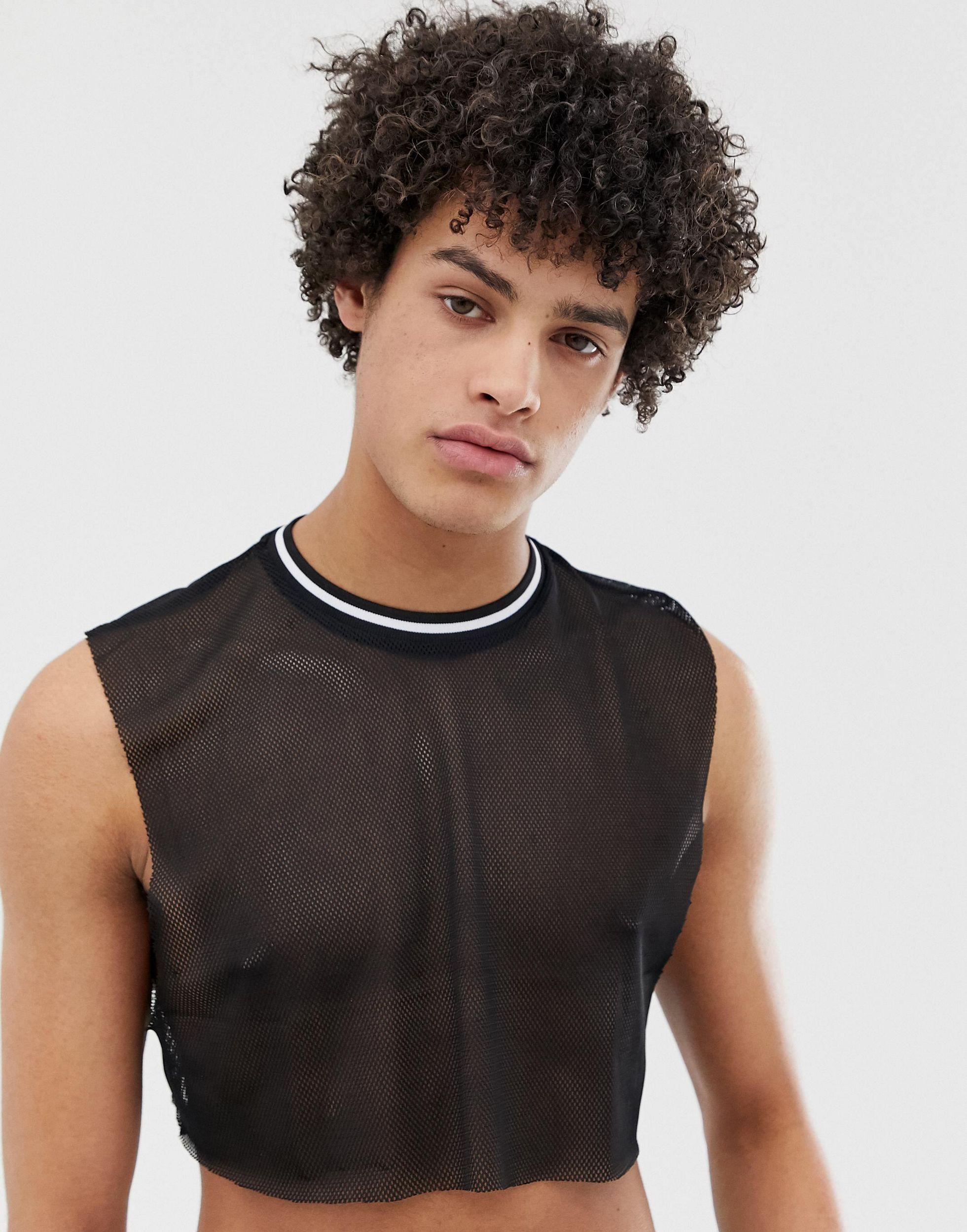 ASOS Cropped Vest in Black for Men | Lyst