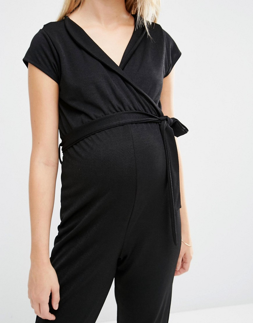 Bluebelle Maternity Synthetic Relaxed Jumpsuit in Black Lyst
