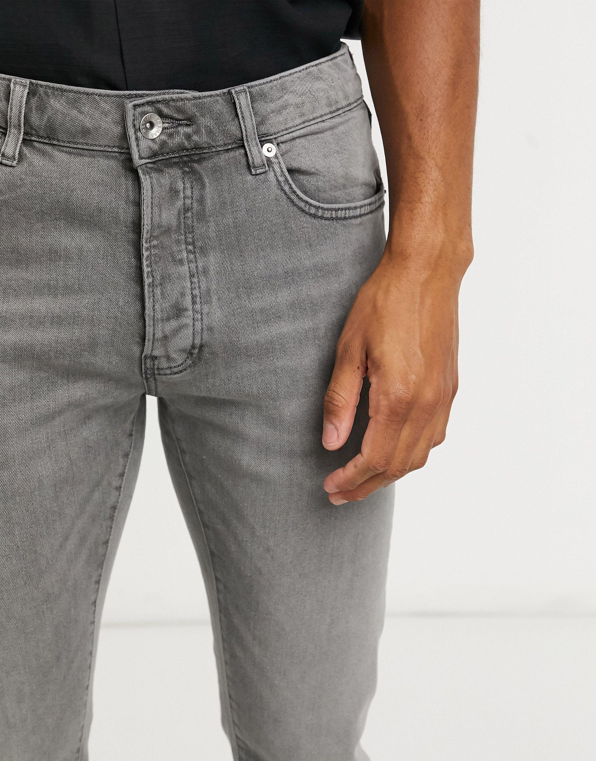 TOPMAN Denim Slim Jeans in Gray for Men - Lyst