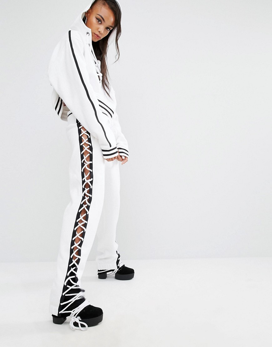 PUMA Cotton Fenty X By Rihanna Lace Up Sweatpants in White | Lyst