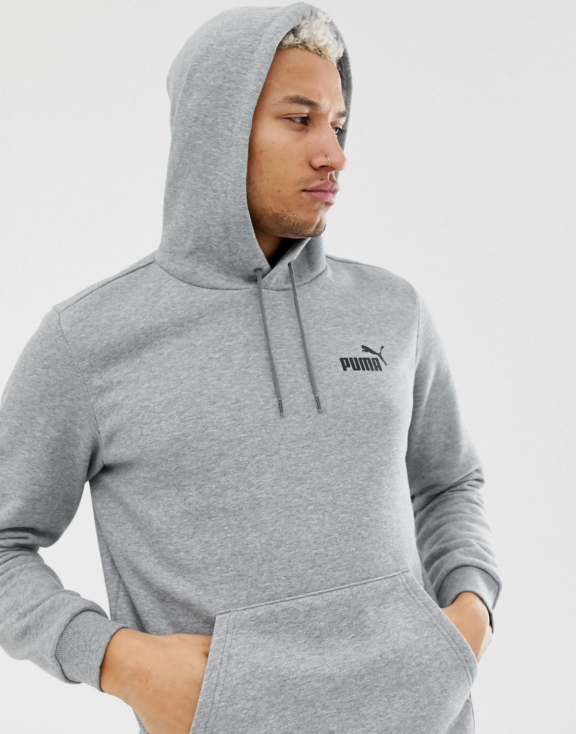 PUMA Essentials Hoodie With Small Logo in Gray for Men | Lyst