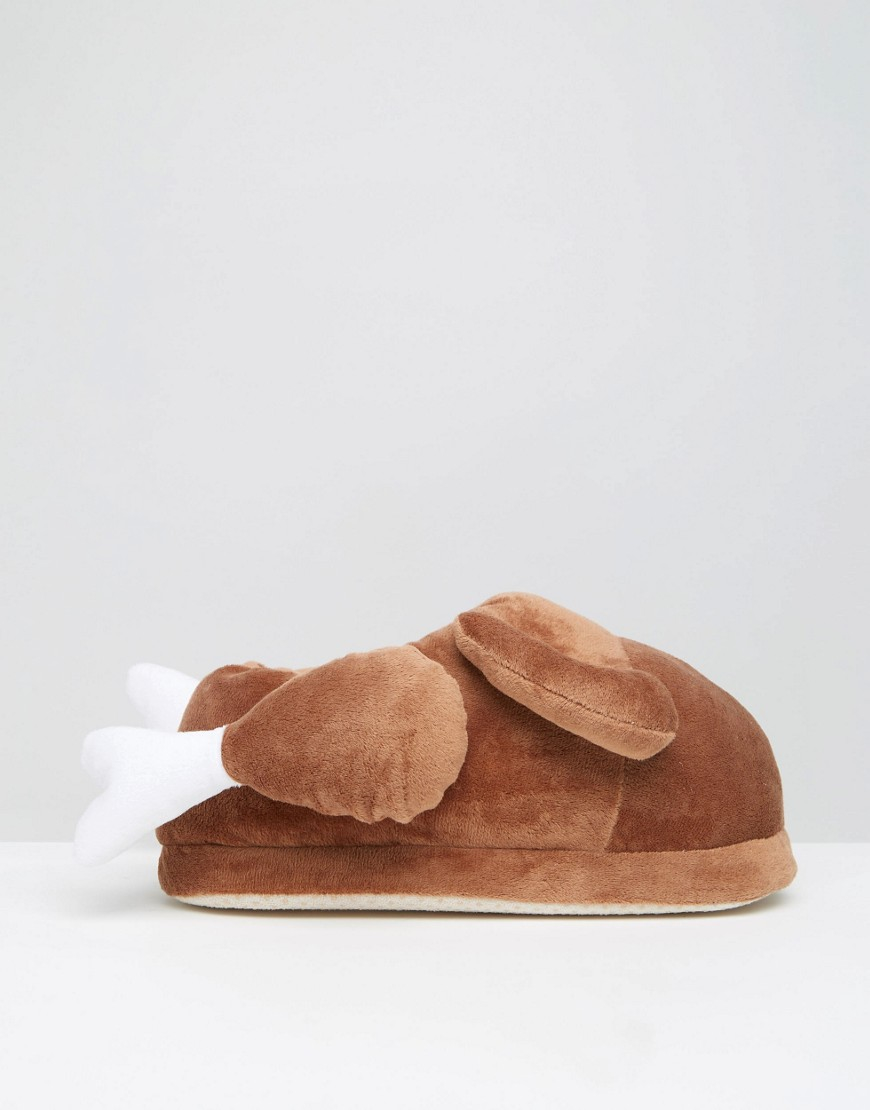 ASOS Christmas Turkey Novelty Slippers In Brown Lyst