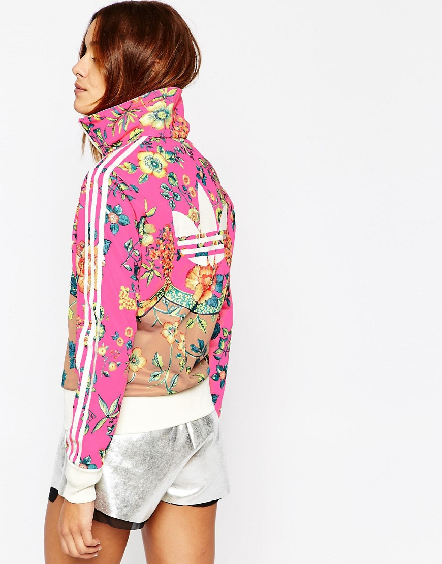 adidas pink floral jacket