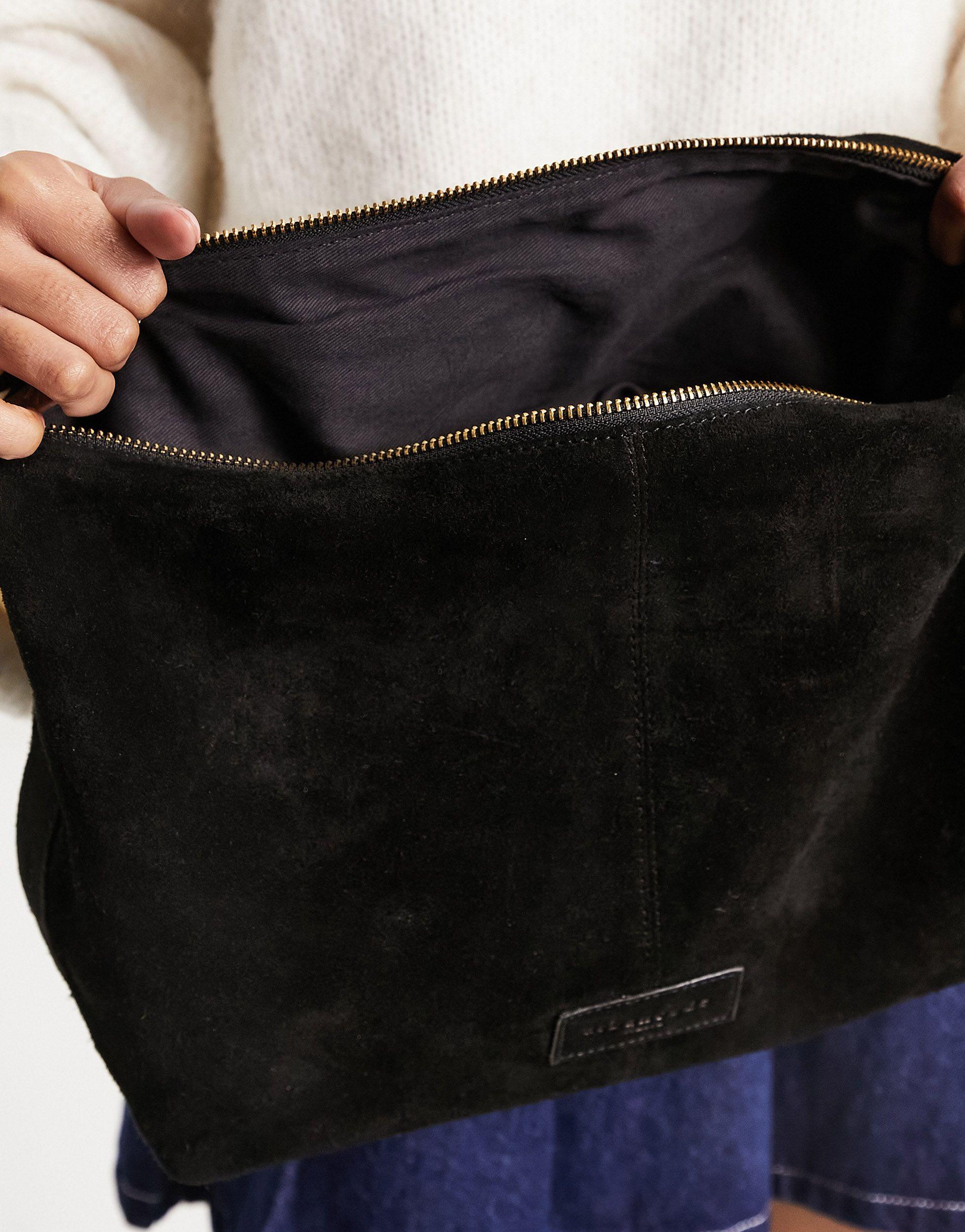 Urbancode Suede Easy Shoulder Bag in Black Lyst