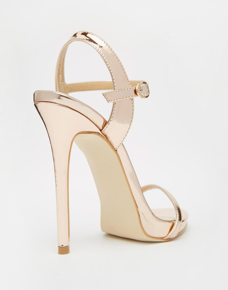 gold barely there platform heels
