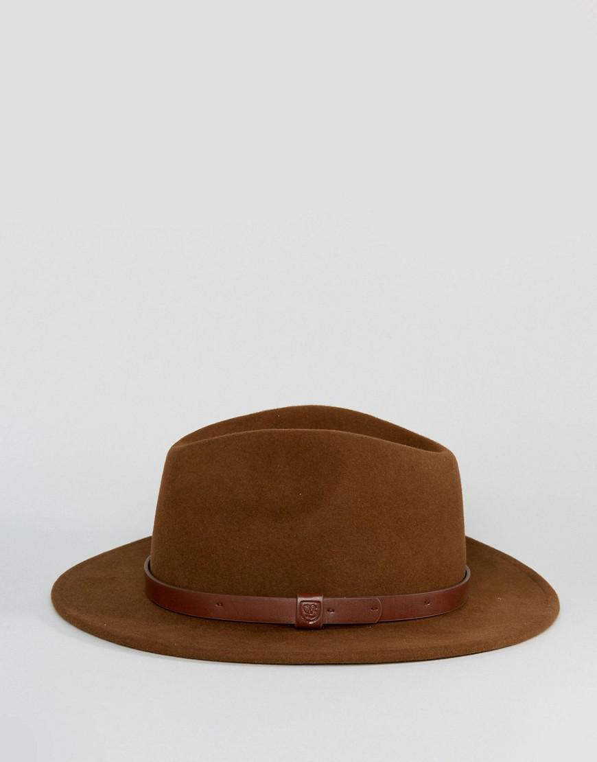 Brixton Messer Fedora Hat in Brown for Men | Lyst